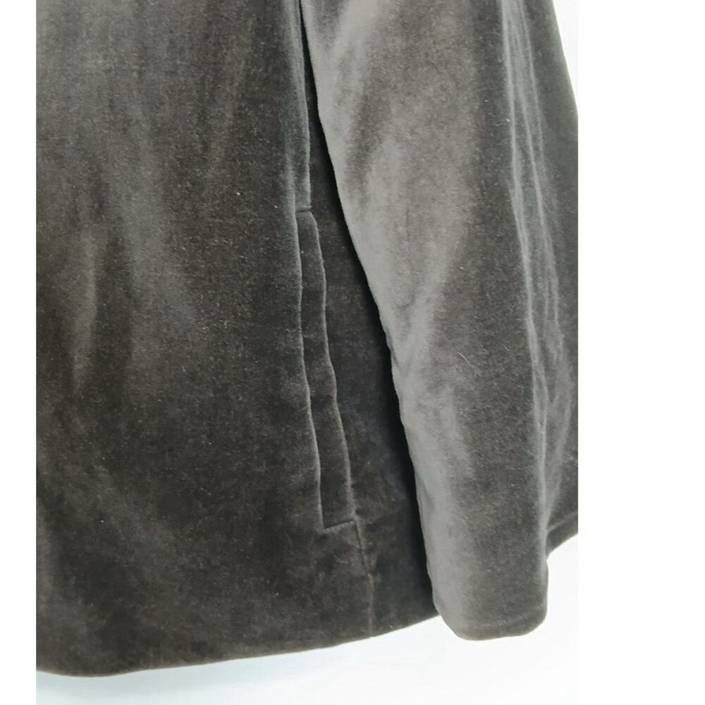 New York & Co Womens Sz Large Brown Velvet Retro Swing Short Jacket 3/4 Sleeve - Picture 3 of 10